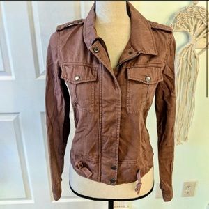 Dusty Rose Mudd Lightweight Moto Jacket